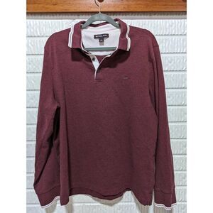 Michael Kors Men's Burgundy Long-Sleeve Polo Shirt Size XL
